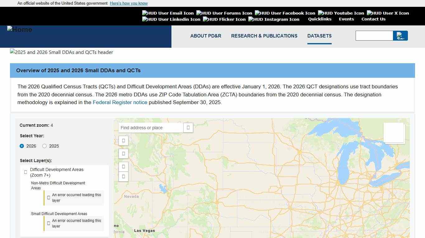 2025 and 2026 Small DDAs and QCTs HUD USER