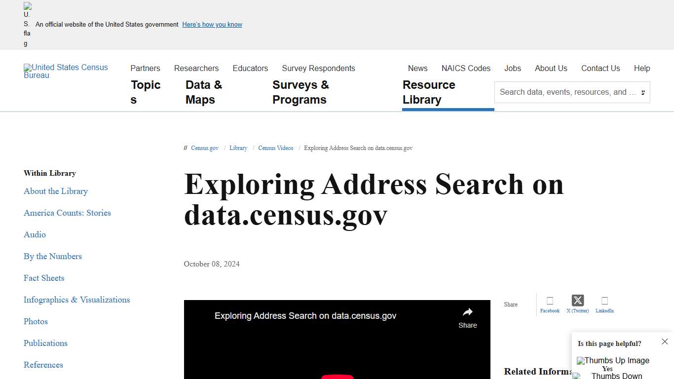 Exploring Address Search on data.census.gov